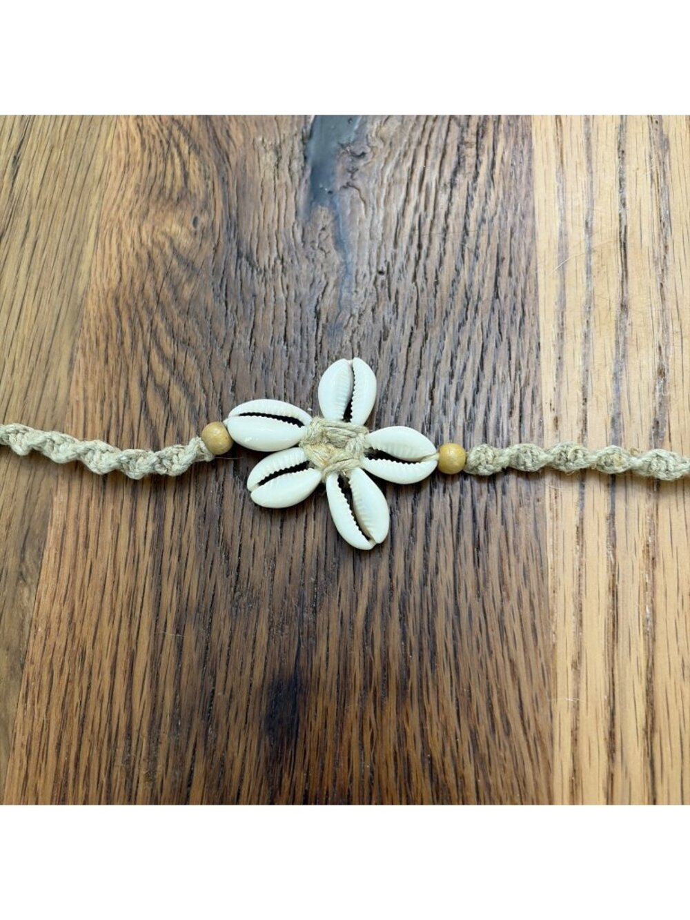 Hemp Handmade Beachy Shell Flower Choker